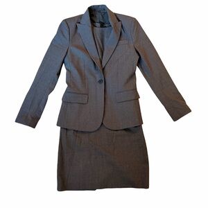 Theory Wool Blazer & Dress Suit Set Gray Size 0